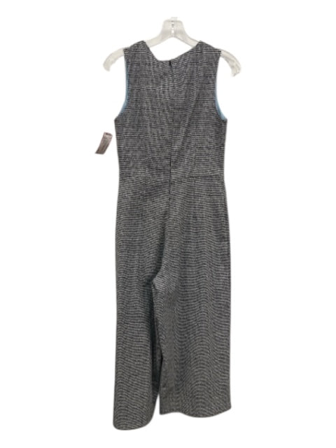 Abbey Glass Size S Black & White Cotton & Nylon Sleeveless Houndstooth Jumpsuit Black & White / S