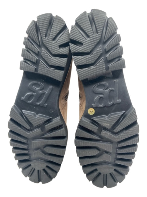 Paul Green Shoe Size 5.5 Taupe Brown & Black Leather Buckle Side Zip Booties Taupe Brown & Black / 5.5