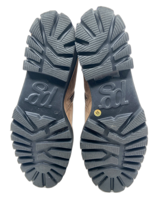 Paul Green Shoe Size 5.5 Taupe Brown & Black Leather Buckle Side Zip Booties Taupe Brown & Black / 5.5