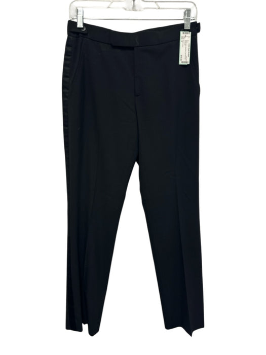 Ralph Lauren Size 4 Black Wool Side Stripe Mid Rise Slim Pants Black / 4