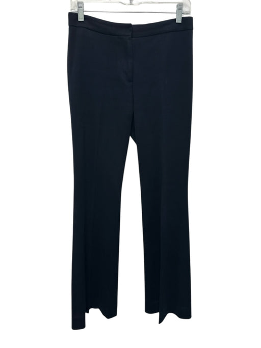 Derek Lam Size 4 Navy Blue Cotton Pleat Detail Mid Rise Flare Pants Navy Blue / 4