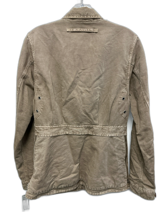Prada Faded Size 40 Olive Green Cotton & Linen Button Front Military Jacket Olive Green / 40