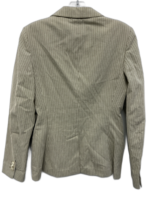 Loro Piana Size 40 Green & White Cotton Stripe Seersucker Sport Coat Jacket Green & White / 40