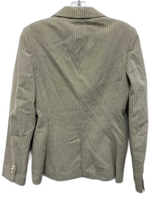 Loro Piana Size 40 Green & White Cotton Stripe Seersucker Sport Coat Jacket Green & White / 40