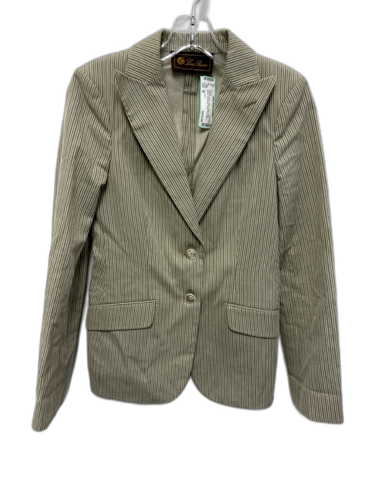Loro Piana Size 40 Green & White Cotton Stripe Seersucker Sport Coat Jacket Green & White / 40