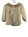 Krisa Size S Beige Linen Blend Shirred Neckline Off Shoulder Balloon Sleeve Top Beige / S