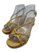 Prada Shoe Size 37 Beige Patent Leather Cork Slingback Strappy Platform Sandals Beige / 37