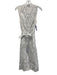 Equipment Size 4 White & Black Linen Button Collarless Sash Midi Dress White & Black / 4