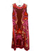 Crosby Size XS Orange & Pink Linen & Cotton Abstract Floral Open Tie Back Dress Orange & Pink / XS
