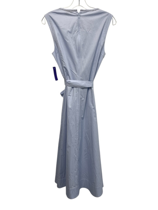 Peserico Size 42/S Light Blue Cotton Ball Bead Trim Sleeveless Scoop Neck Dress Light Blue / 42/S