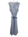 Peserico Size 42/S Light Blue Cotton Ball Bead Trim Sleeveless Scoop Neck Dress Light Blue / 42/S