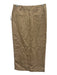 Ann Mashburn Size 4 Beige Linen Button & Zip Vertical Pockets Front Slit Skirt Beige / 4