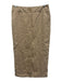 Ann Mashburn Size 4 Beige Linen Button & Zip Vertical Pockets Front Slit Skirt Beige / 4