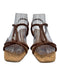 Vince Shoe Size 37 Brown & Beige Leather & Cork Woven Square Toe Sandals Brown & Beige / 37