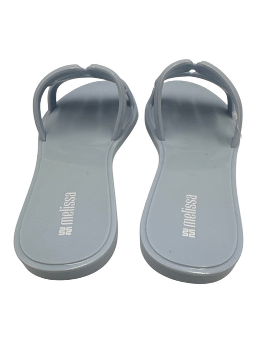 Melissa Shoe Size 7 Light Blue Silicone Logo Slide Mule Flat Sandals Light Blue / 7