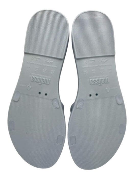Melissa Shoe Size 7 Light Blue Silicone Logo Slide Mule Flat Sandals Light Blue / 7