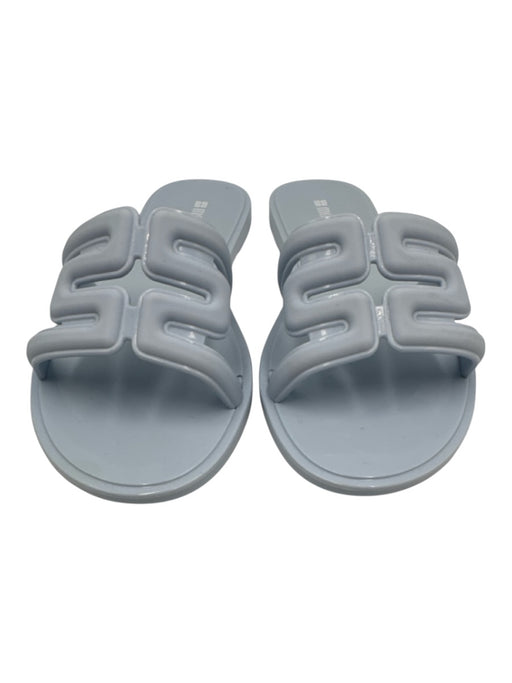 Melissa Shoe Size 7 Light Blue Silicone Logo Slide Mule Flat Sandals Light Blue / 7
