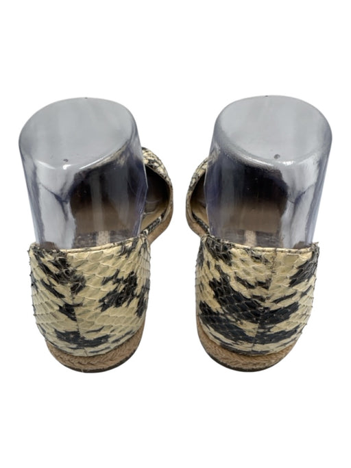 Michael Kors Collection Shoe Size 37 Ivory & Black Snake Leather Flat Espadrille Ivory & Black / 37