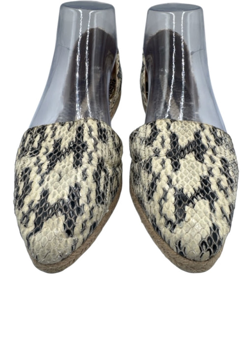 Michael Kors Collection Shoe Size 37 Ivory & Black Snake Leather Flat Espadrille Ivory & Black / 37