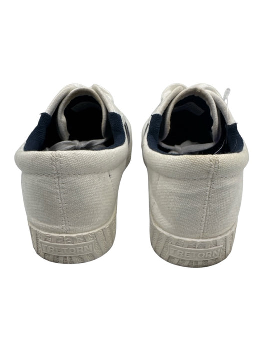 Tretorn Shoe Size 7 White & Navy Blue Canvas Laces Low Top Sneakers White & Navy Blue / 7