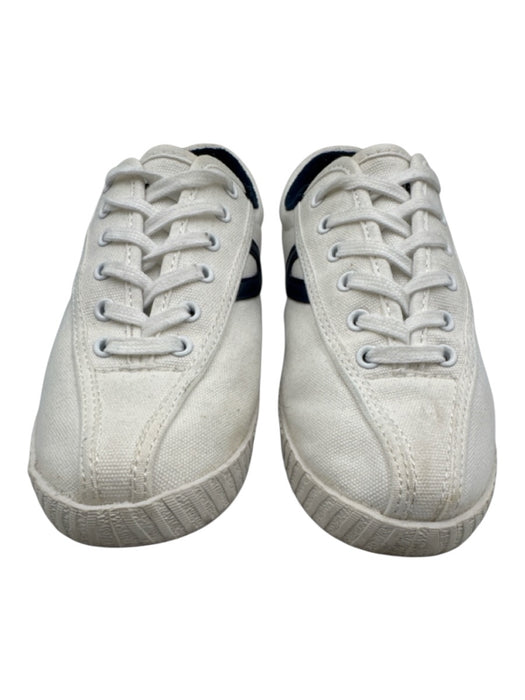 Tretorn Shoe Size 7 White & Navy Blue Canvas Laces Low Top Sneakers White & Navy Blue / 7