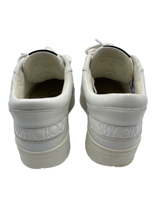 Jimmy Choo Shoe Size 37.5 White & Brown Leather & Pony Hair stars Sneakers White & Brown / 37.5