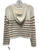 Central Park West Size XS White & Brown Rayon & Nylon Long Sleeve Stripe Sweater White & Brown / XS