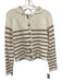 Central Park West Size XS White & Brown Rayon & Nylon Long Sleeve Stripe Sweater White & Brown / XS