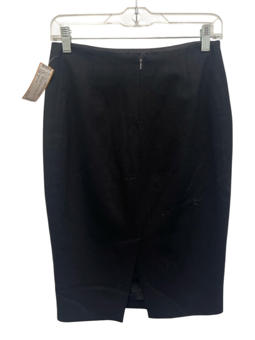 Ralph Lauren Size 4 Black Wool Back Zip Below Knee Skirt Black / 4