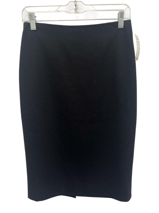 Ralph Lauren Size 4 Black Wool Back Zip Below Knee Skirt Black / 4