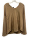 LNA Clothing Size S Khaki Brown Polyester Blend Hood Split Neck Hoodie Sweater Khaki Brown / S