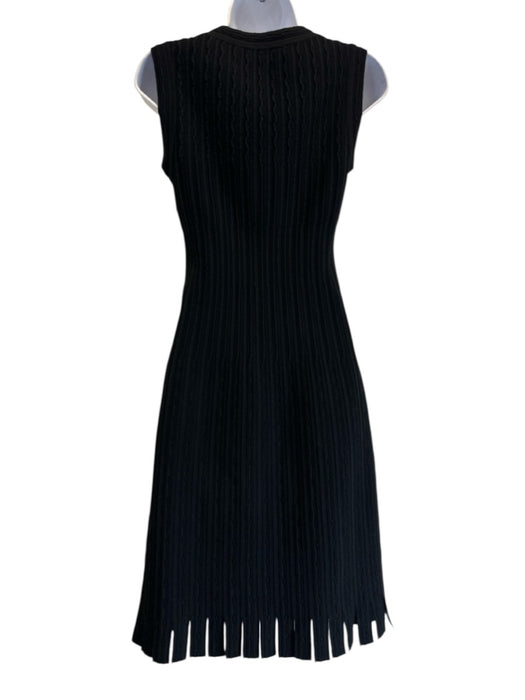 Alaia Size Est S Black & Blue Sleeveless V Neck Ribbed Midi Dress Black & Blue / Est S