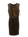 Badgley Mischka Size Est S Gold, Brown & Black Wool Blend Sleeveless Shine Dress Gold, Brown & Black / Est S