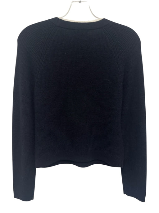 Vince Size XS Black & White Cotton Blend Long Sleeve Waffle Knit Layered Sweater Black & White / XS