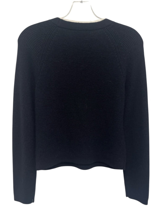 Vince Size XS Black & White Cotton Blend Long Sleeve Waffle Knit Layered Sweater Black & White / XS