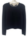 Vince Size XS Black & White Cotton Blend Long Sleeve Waffle Knit Layered Sweater Black & White / XS