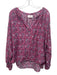 XiRENA Size L Purple & Multi Cotton & Silk Long Sleeve Long Sleeve Floral Top Purple & Multi / L
