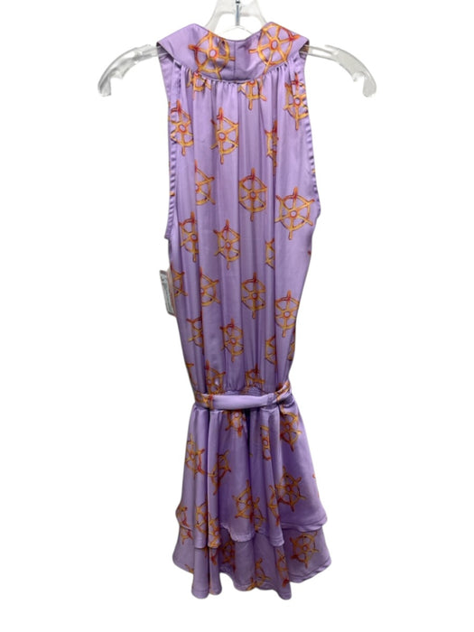 Koch Size M purple & orange Polyester Nautical Print Sleeveless V Neck Dress purple & orange / M