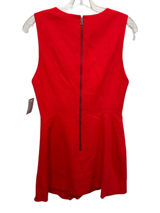 Alice + Olivia Size 8 Red Polyester Sleeveless V Neck Back Zip Dress Red / 8