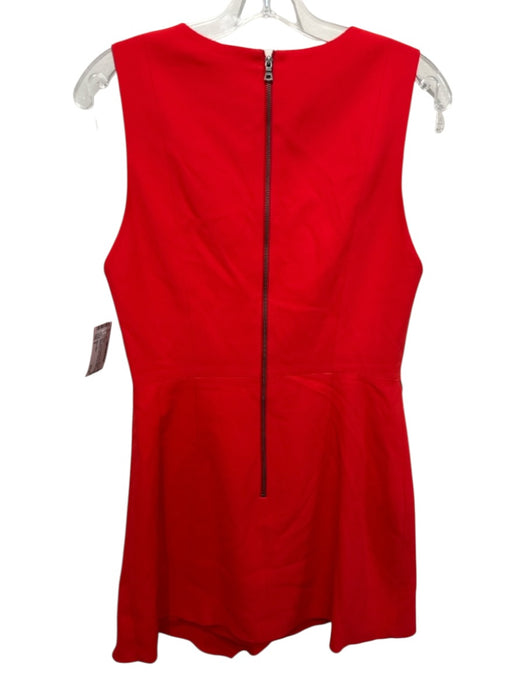 Alice + Olivia Size 8 Red Polyester Sleeveless V Neck Back Zip Dress Red / 8