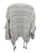 Minnie Rose Size M/L Cream White Cotton Knit Fringe Detail Tassels Jacket Cream White / M/L