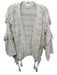 Minnie Rose Size M/L Cream White Cotton Knit Fringe Detail Tassels Jacket Cream White / M/L