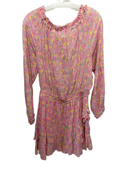 Loveshackfancy Size L Pink & Multi Cotton Floral Long Balloon Sleeve Dress Pink & Multi / L