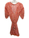 Poupette St. Barth Size M Orange Viscose Botanical Short Sleeve V Neck Dress Orange / M