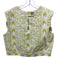Julia Amory Size M White & Lime Green Print Cotton Sleeveless Keyhole Back Top White & Lime Green Print / M