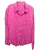 Lilly Pulitzer Size L Neon Pink Linen Long Sleeve Button Up Collared Shirt Top Neon Pink / L