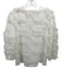 Joie Size L White Polyester Wavy Fringe 3/4 Balloon Sleeve Wide Neck Top White / L