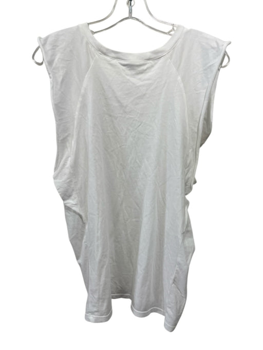 Frame Size L White Cotton Cap Sleeve Flounce Detail Tank Top White / L