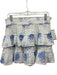 Loveshackfancy Size M White & Blue Cotton Elastic Waistband Floral Tiered Skirt White & Blue / M