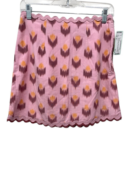 Saylor Size S Pink & Orange Cotton Abstract Floral Sleeveless Mini Skirt Set Pink & Orange / S
